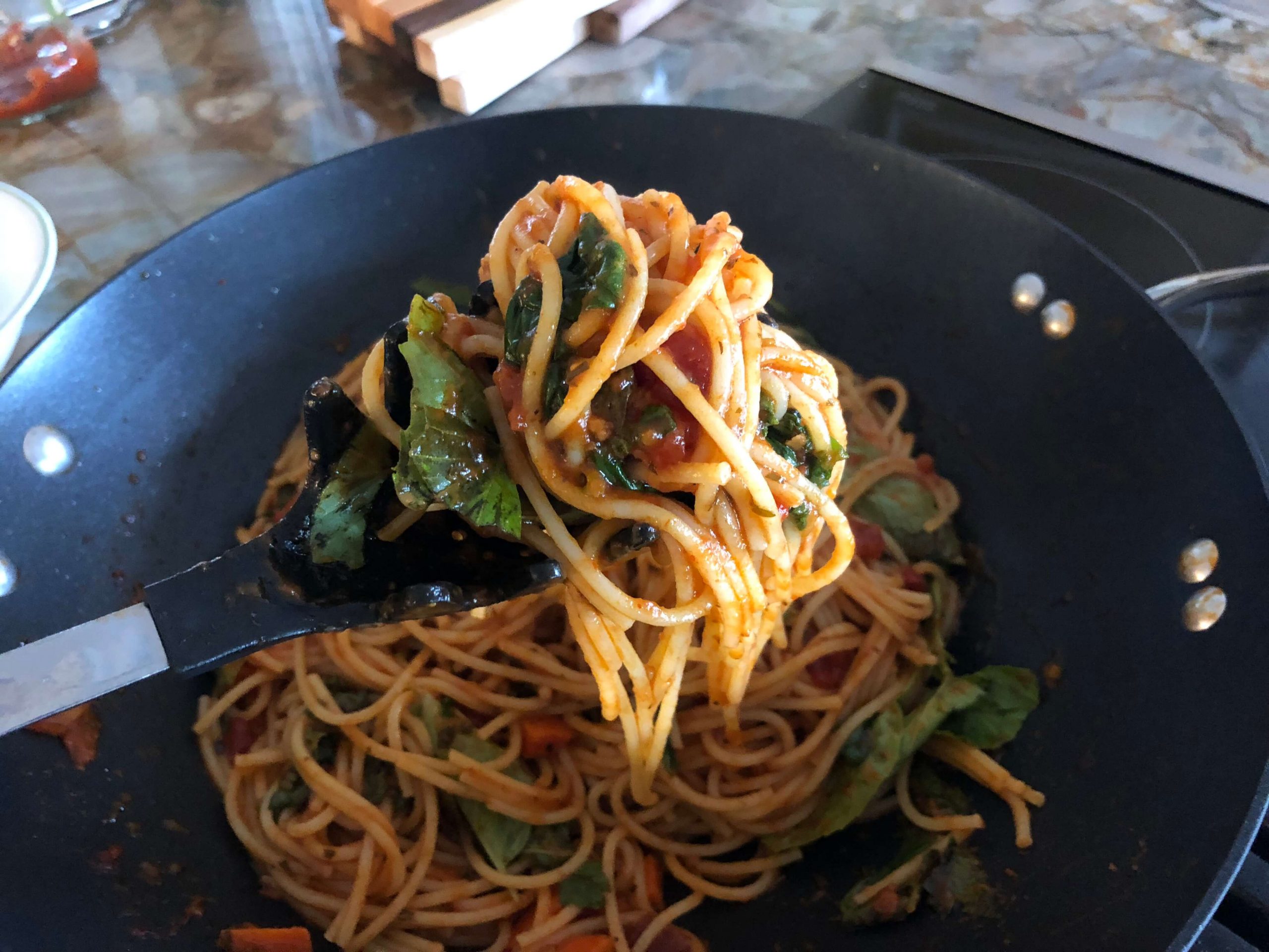 Spaghetti With Semi-homemade Spicy Tomato Sauce | Rasaala